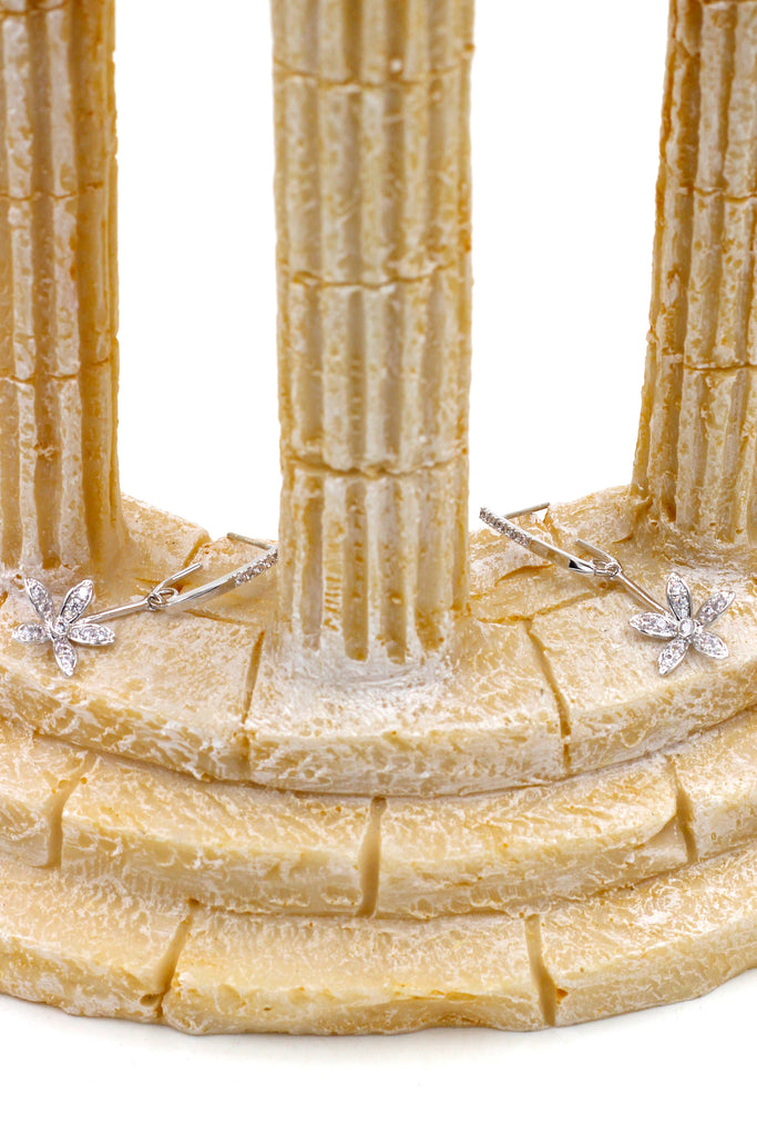 pretty flower pendant crystal earrings