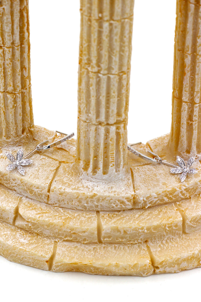 pretty flower pendant crystal earrings