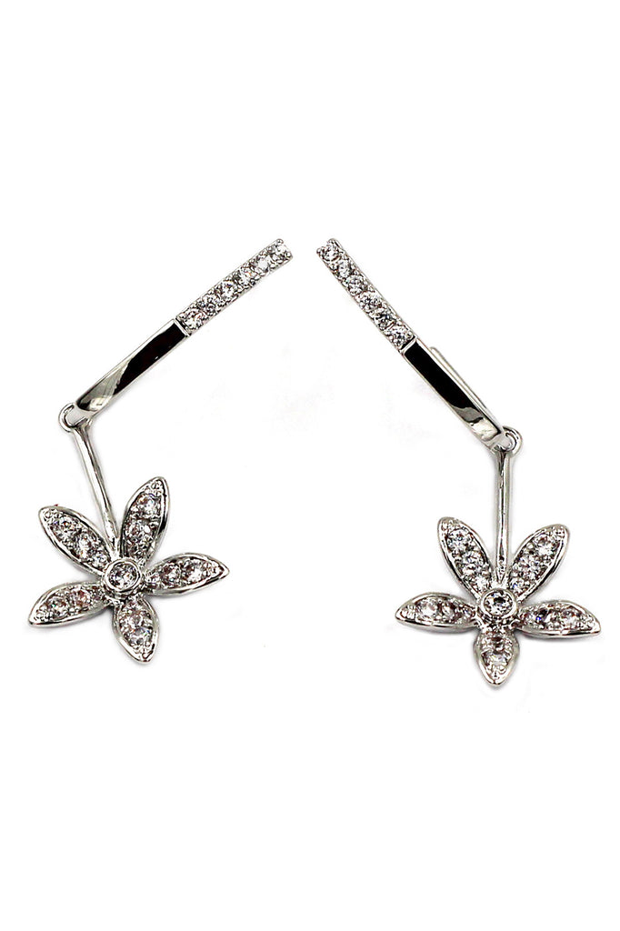 pretty flower pendant crystal earrings