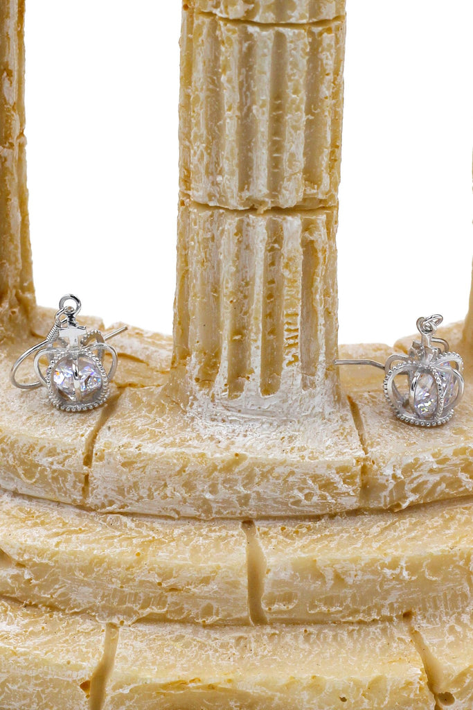 fashion crown crystal bracelet earrings set