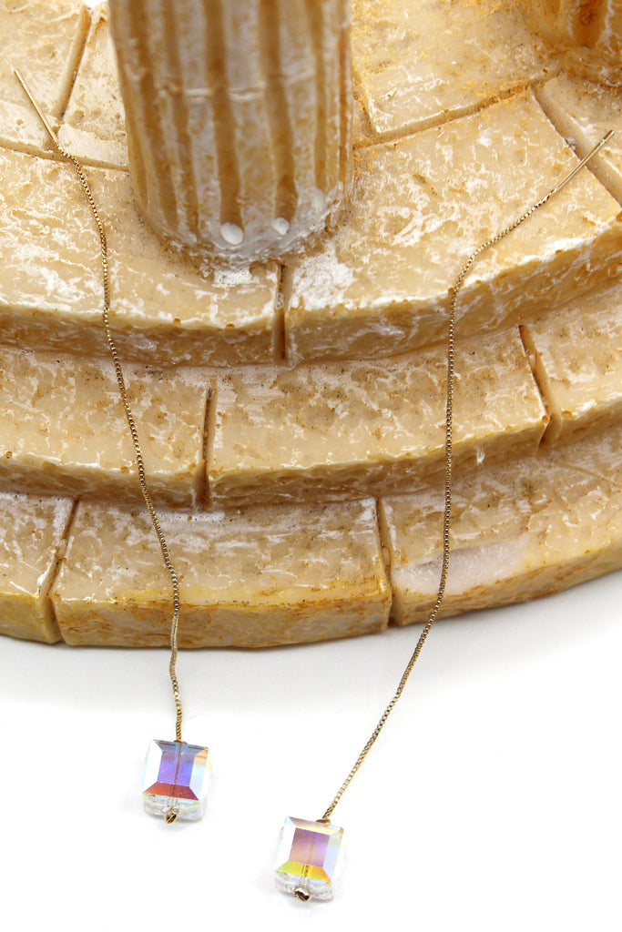 swarovski square crystal earrings