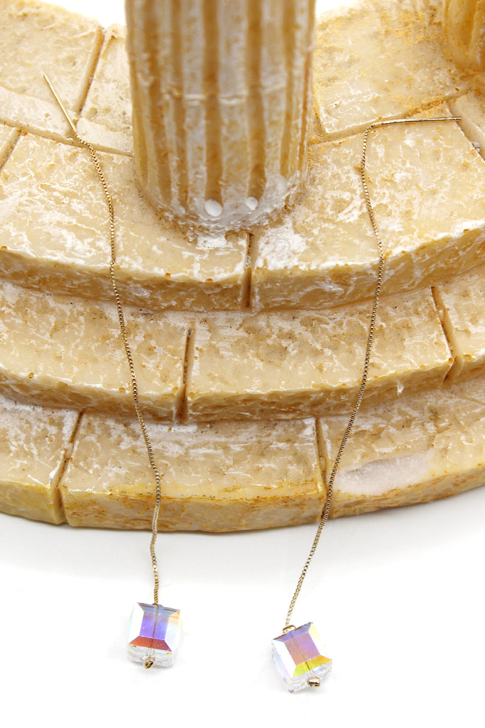 swarovski square crystal earrings