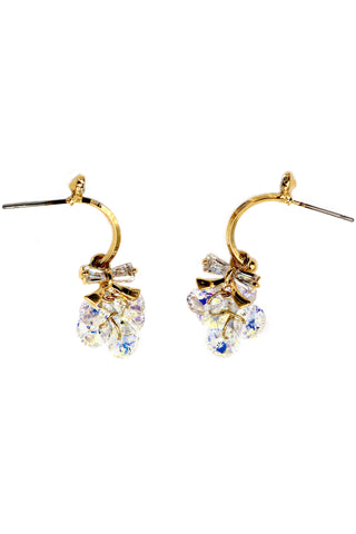 Rose gold love crystal pendant earrings