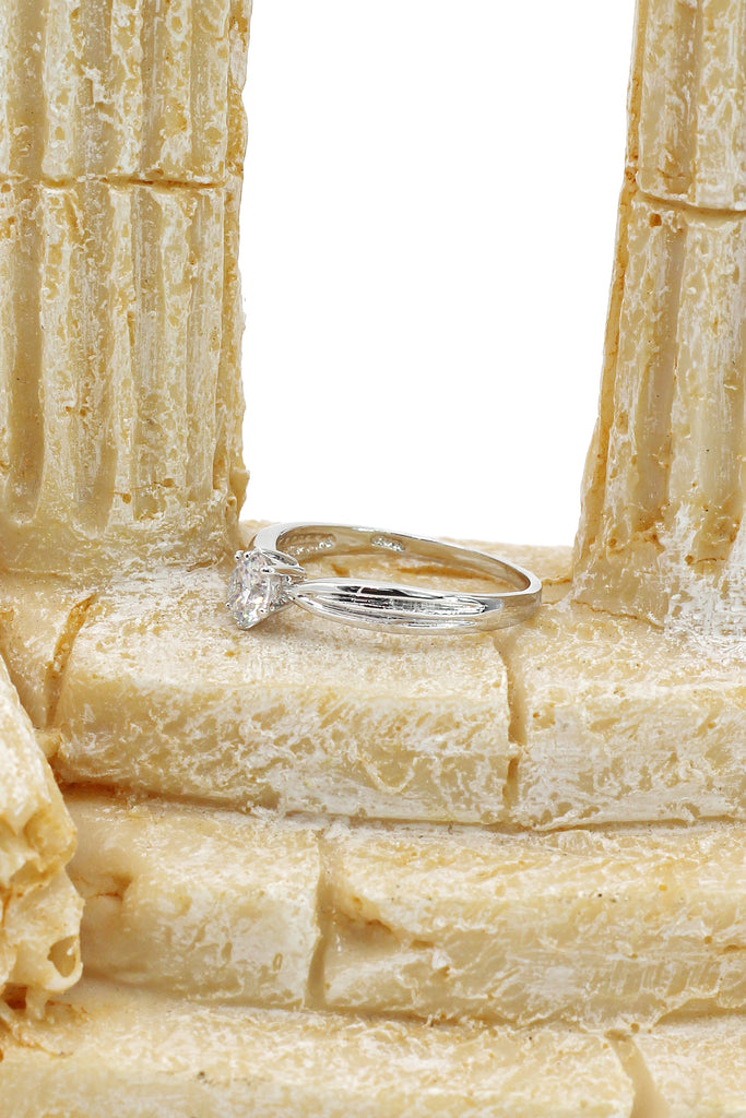 six prong crystal ring pendant necklace set