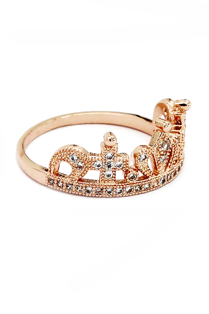 fashion crown micro inlaid ring