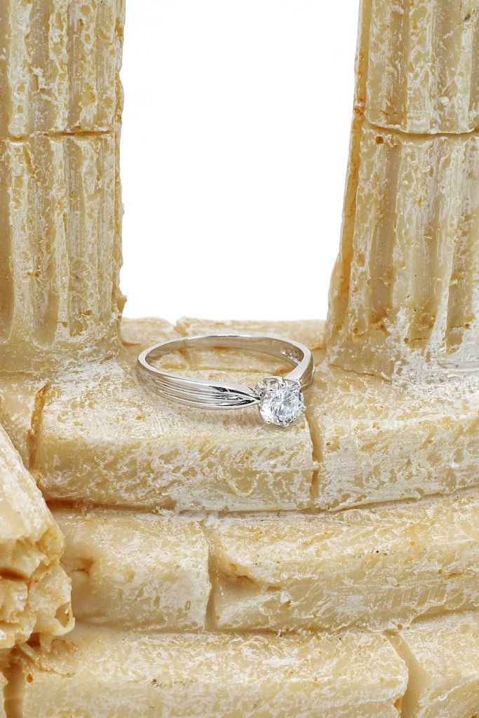 six prong crystal ring pendant necklace set