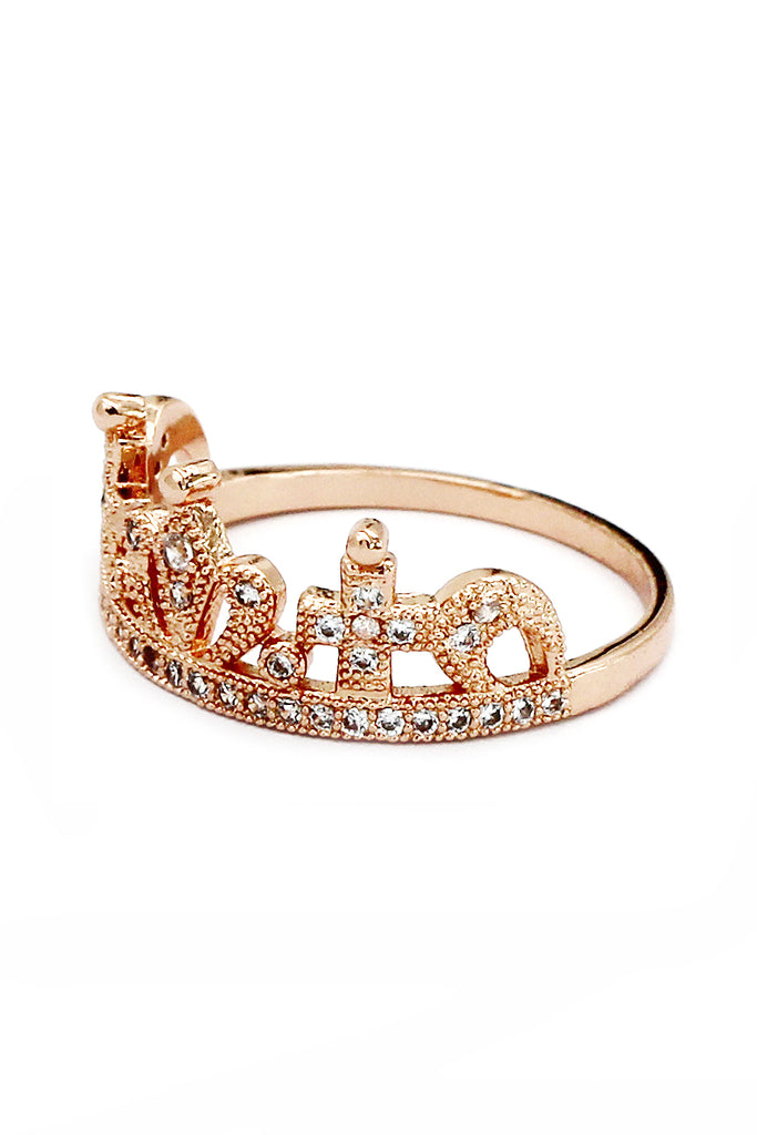 fashion crown micro inlaid ring