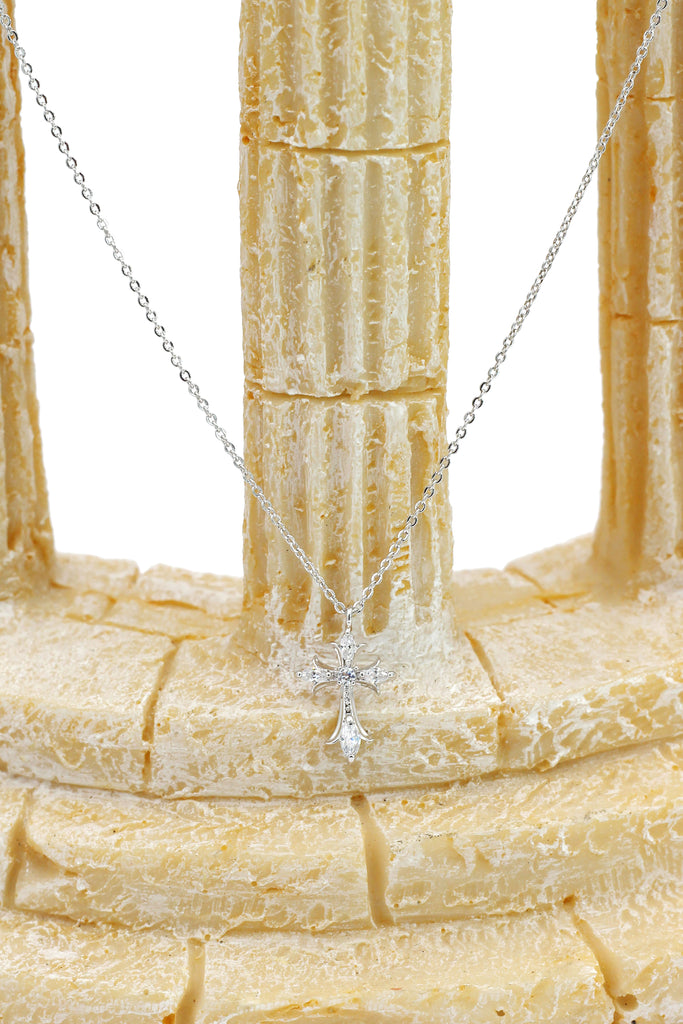 classic cross crystal earrings necklace set
