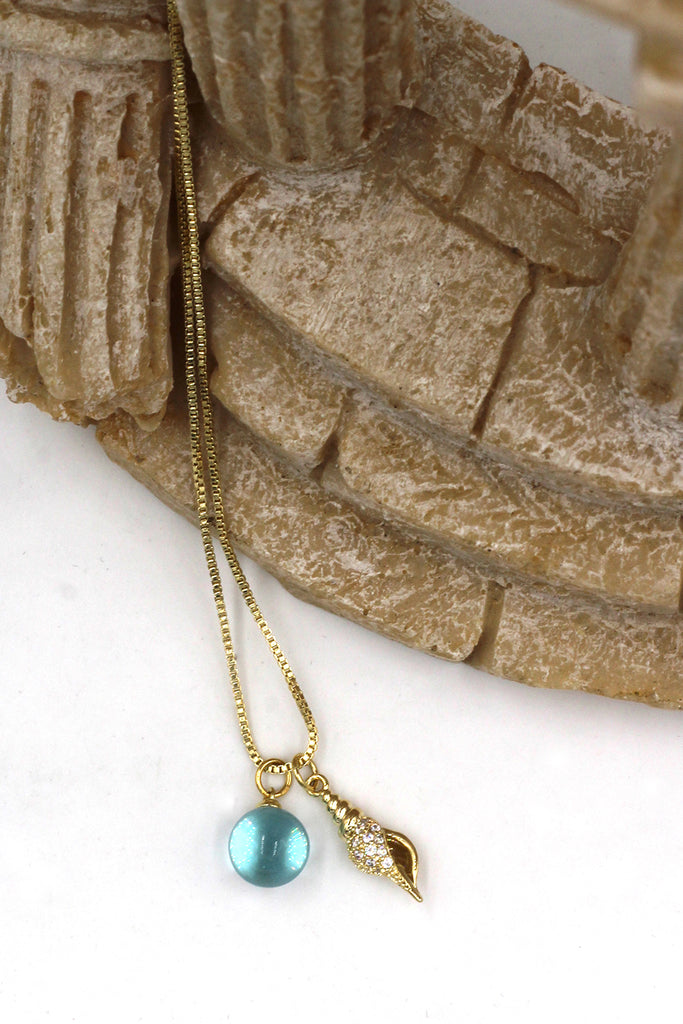 Fashion Planet Conch Necklace Earrings Set