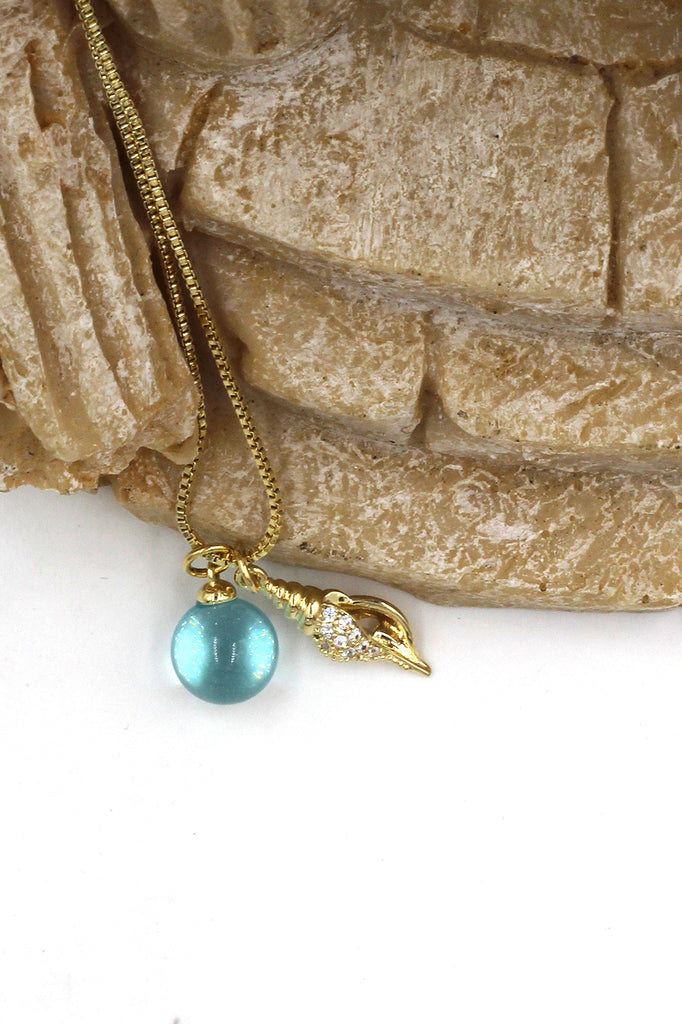 Fashion Planet Conch Necklace Earrings Set