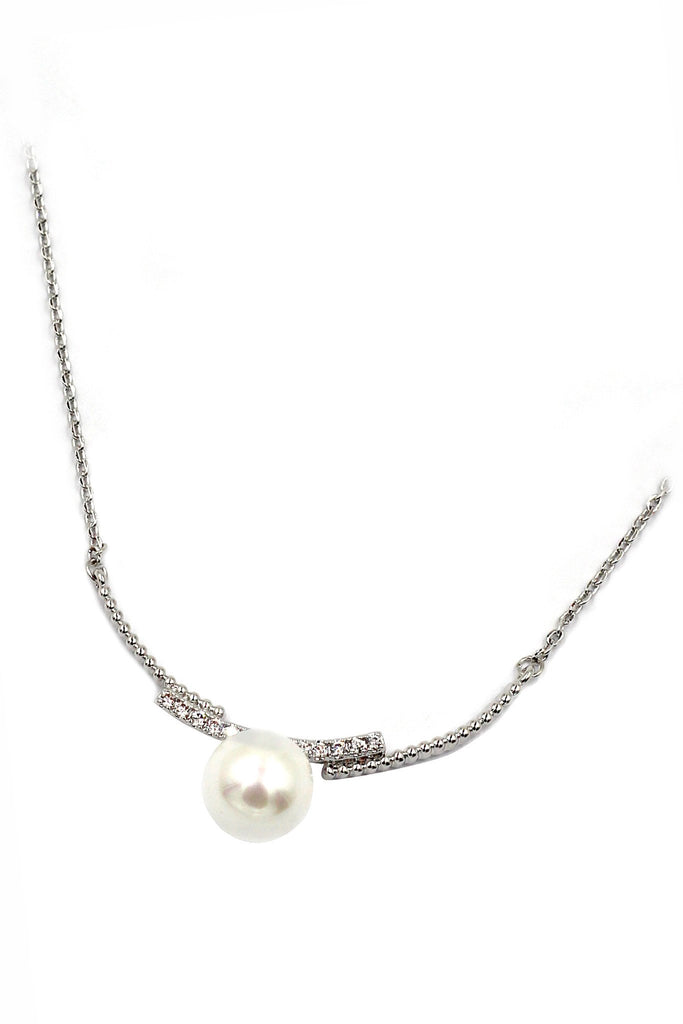 fashion pearl crystal necklace earrings set
