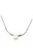 copulation silver crystal line and pearl necklace