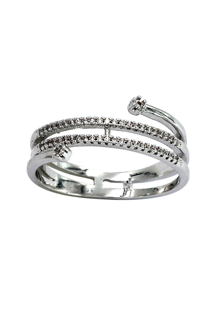fashion double crystal ring