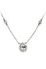 elegant crystal droplets silver necklace