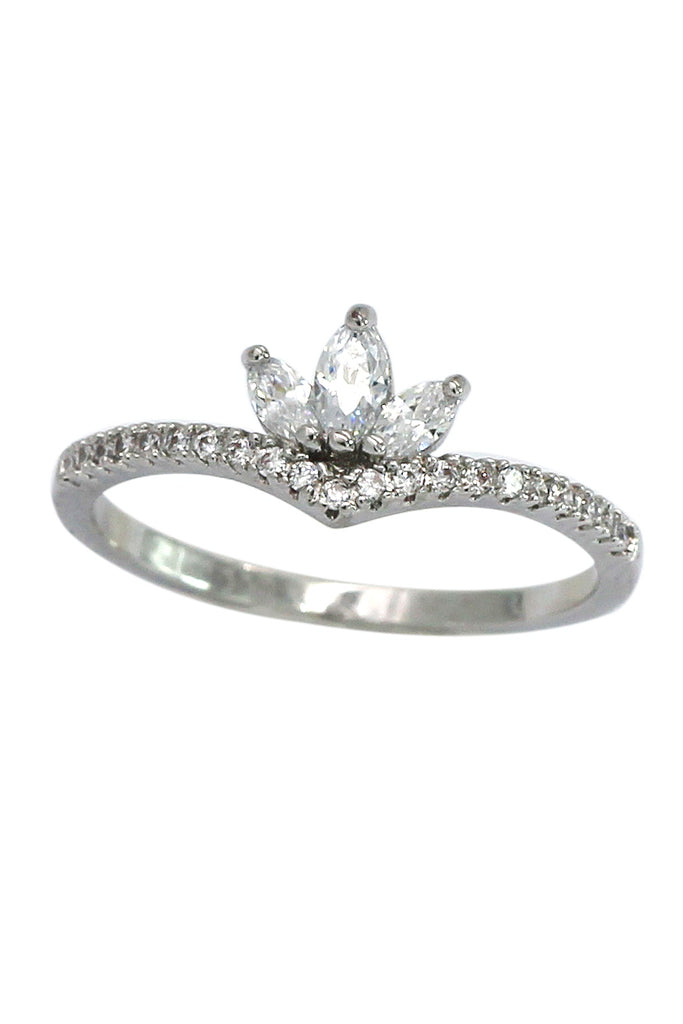 small lotus crystal ring