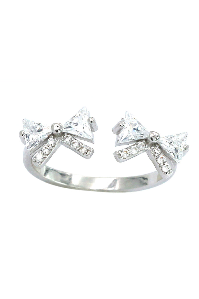 fashion bow crystal ring