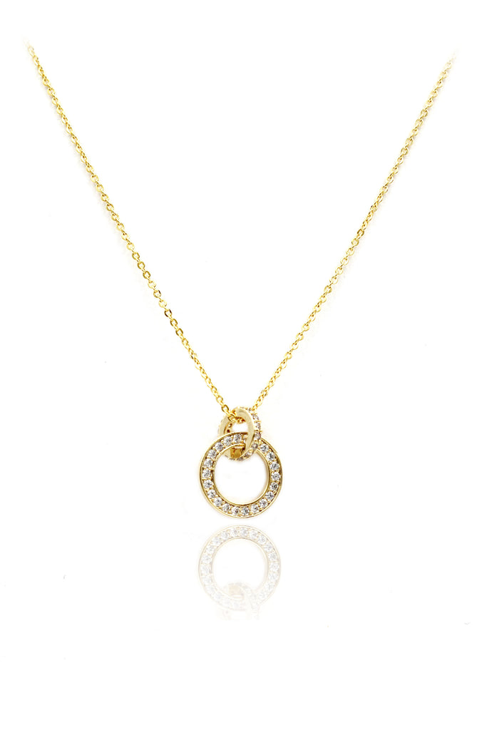 elegant small circle crystal necklace
