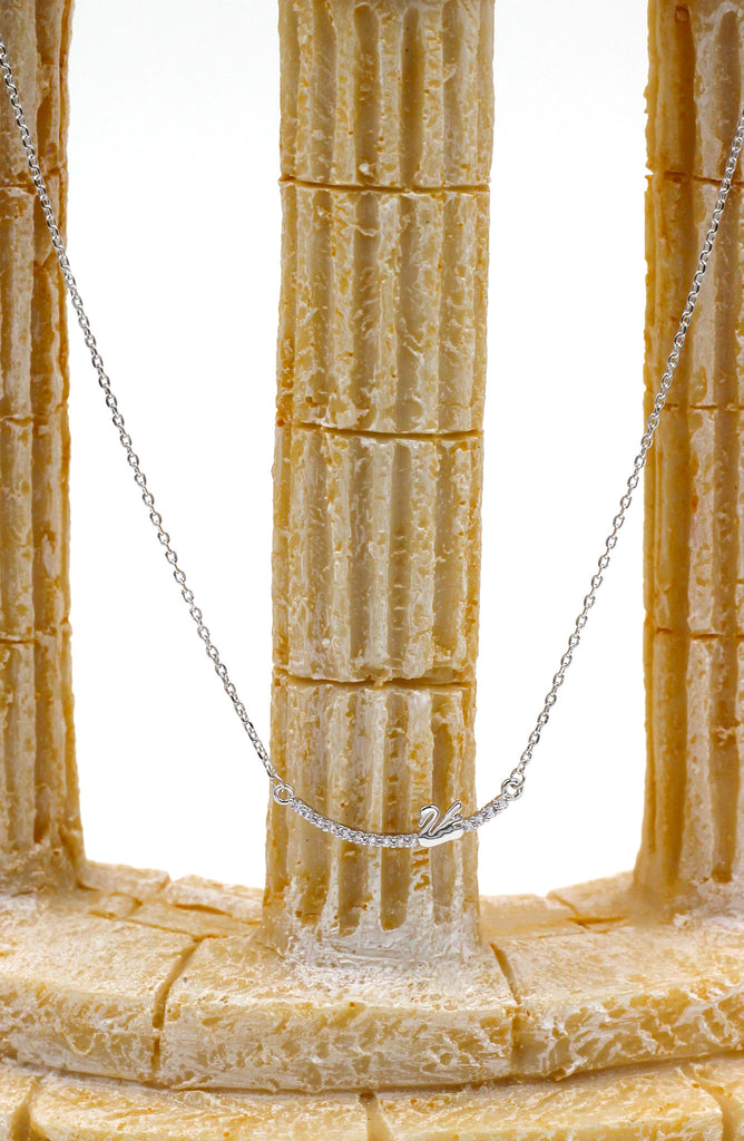 simple mini swan crystal necklace ring set