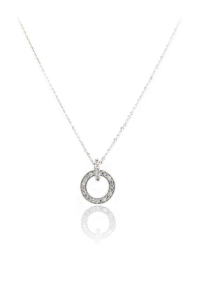 elegant small circle crystal necklace
