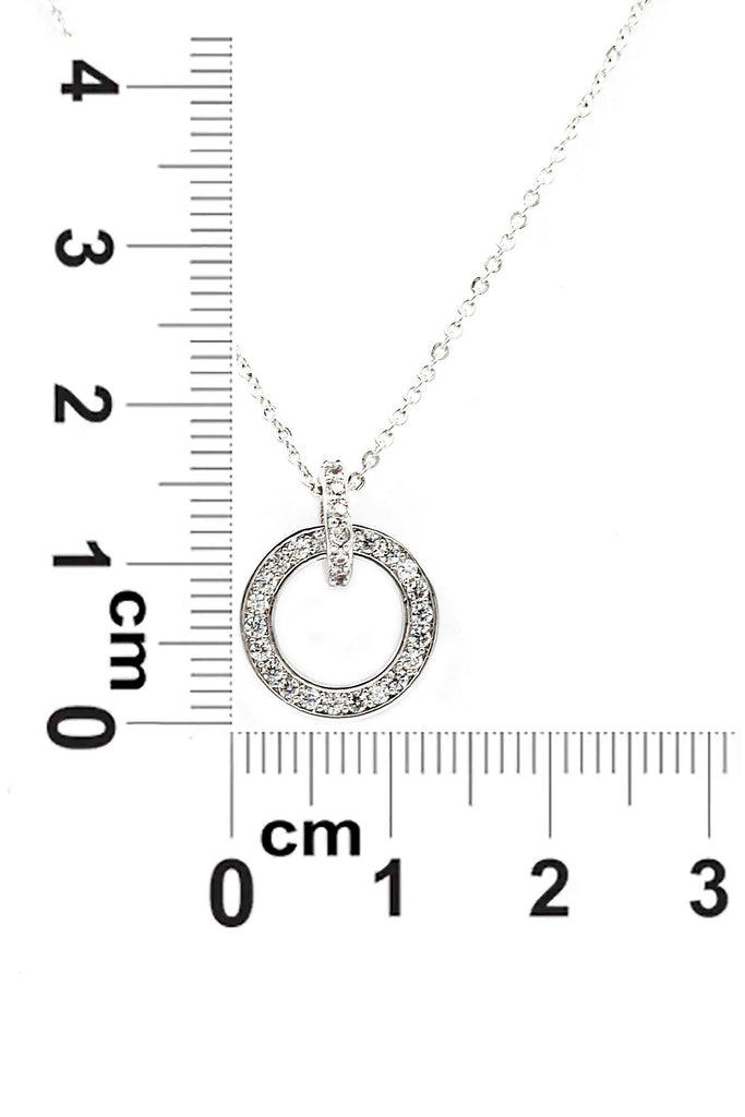 Elegant small circle crystal necklace earrings set
