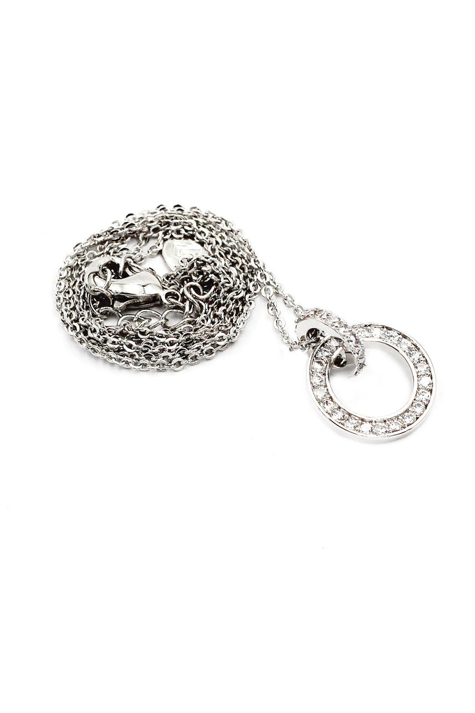 elegant small circle crystal necklace