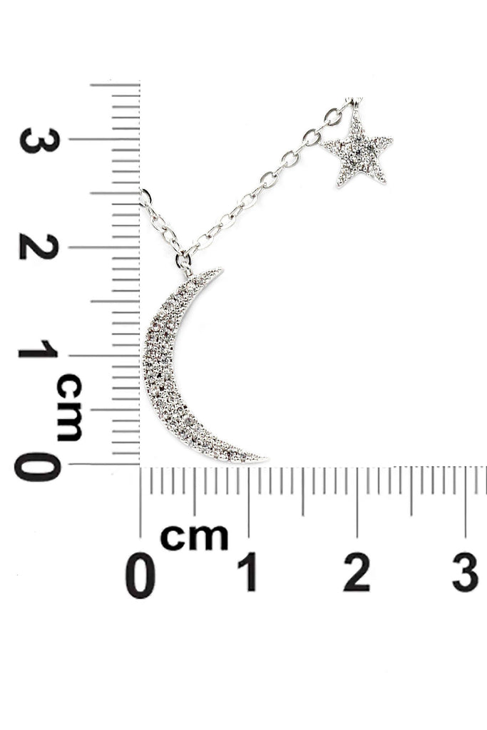 Star Moon Crystal Necklace and Earring Set
