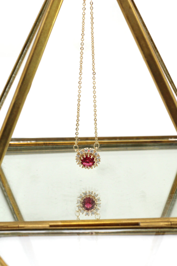fashion gold red earrings necklace set