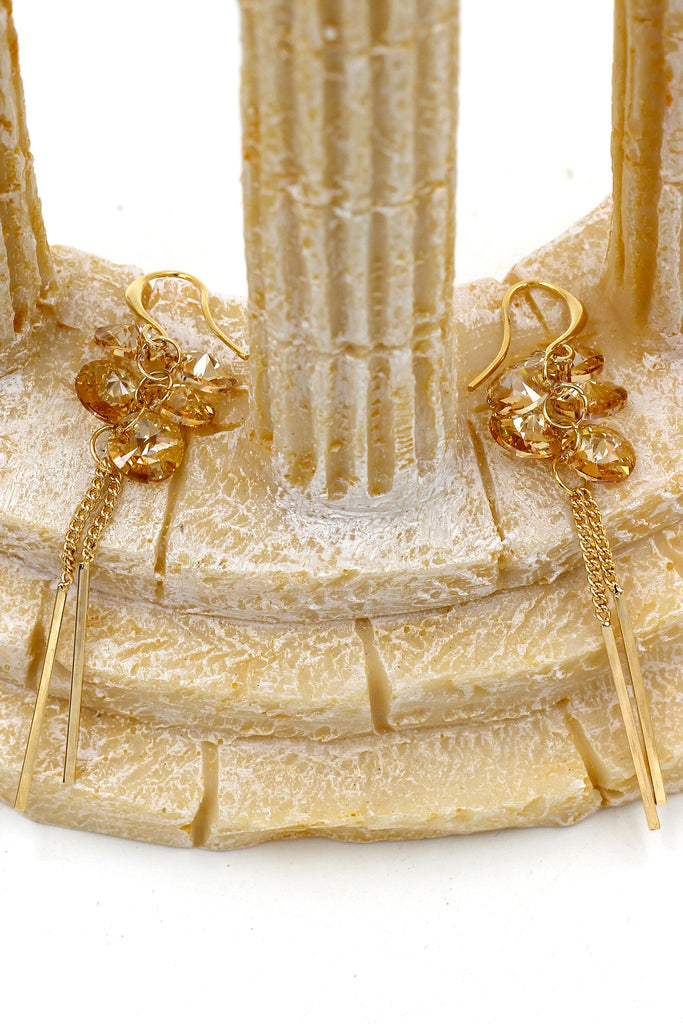 elegant tassel crystal earrings