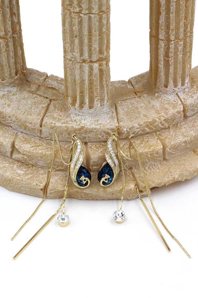 Fashion vintage blue crystal earrings
