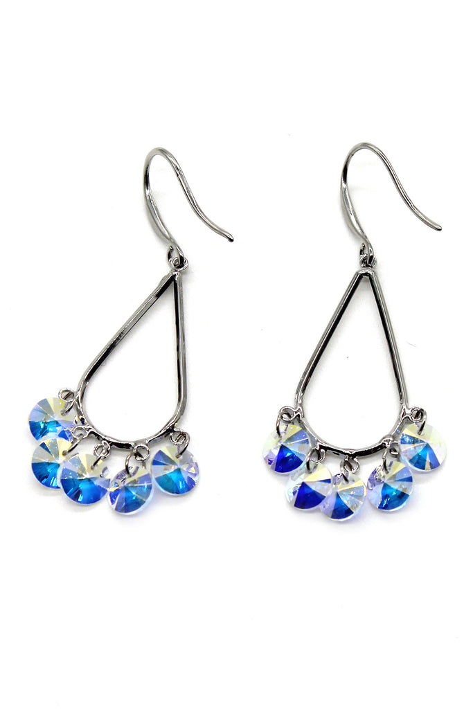 sector drop swarovski crystal earrings