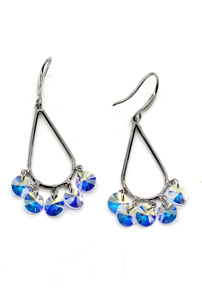sector drop swarovski crystal earrings