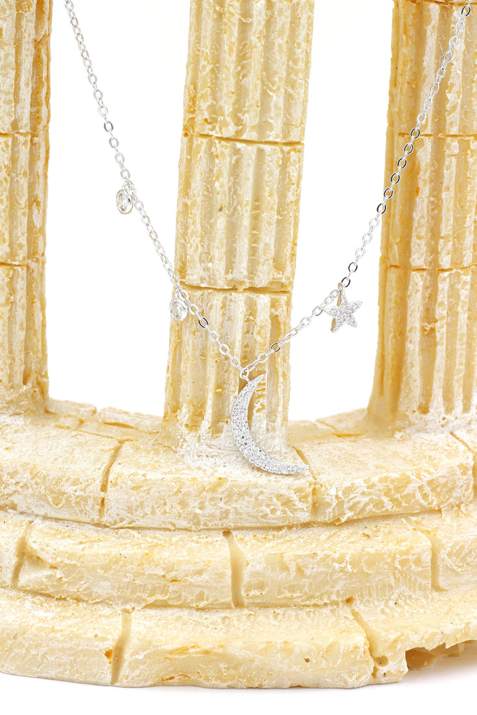 shiny star moon crystal necklace