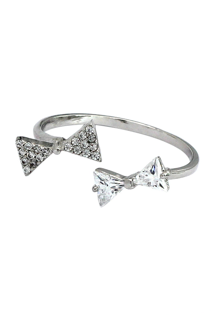 bow open crystal ring