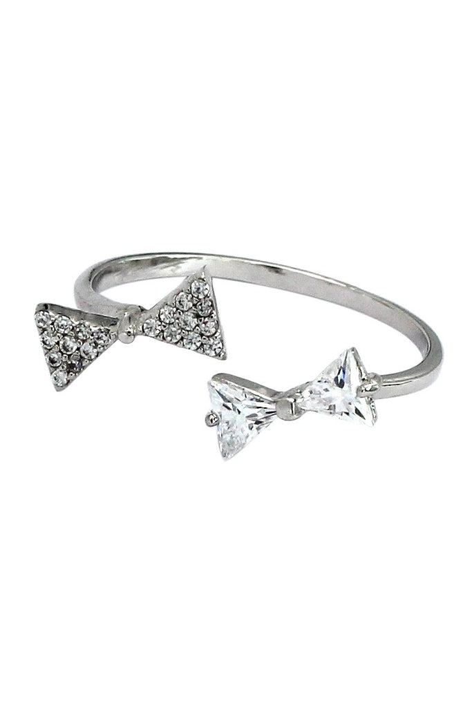 fashion bowknot crystal bracelet ring set