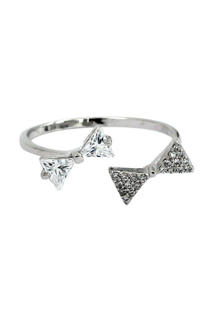 fashion bow crystal ring earrings set