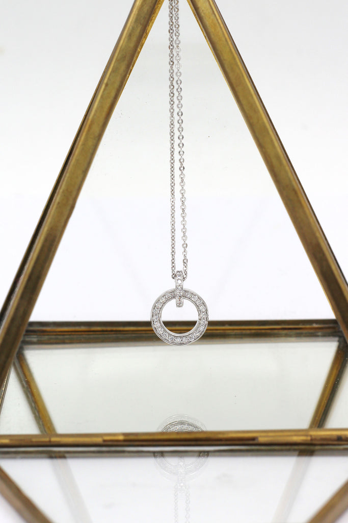 elegant small circle crystal necklace