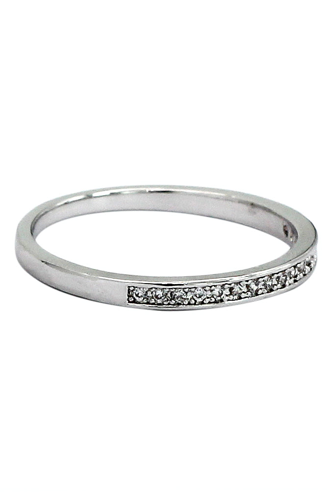 simple row with diamond ring