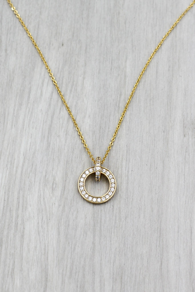 elegant small circle crystal necklace
