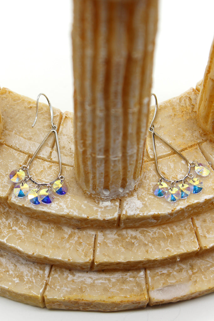 sector drop swarovski crystal earrings