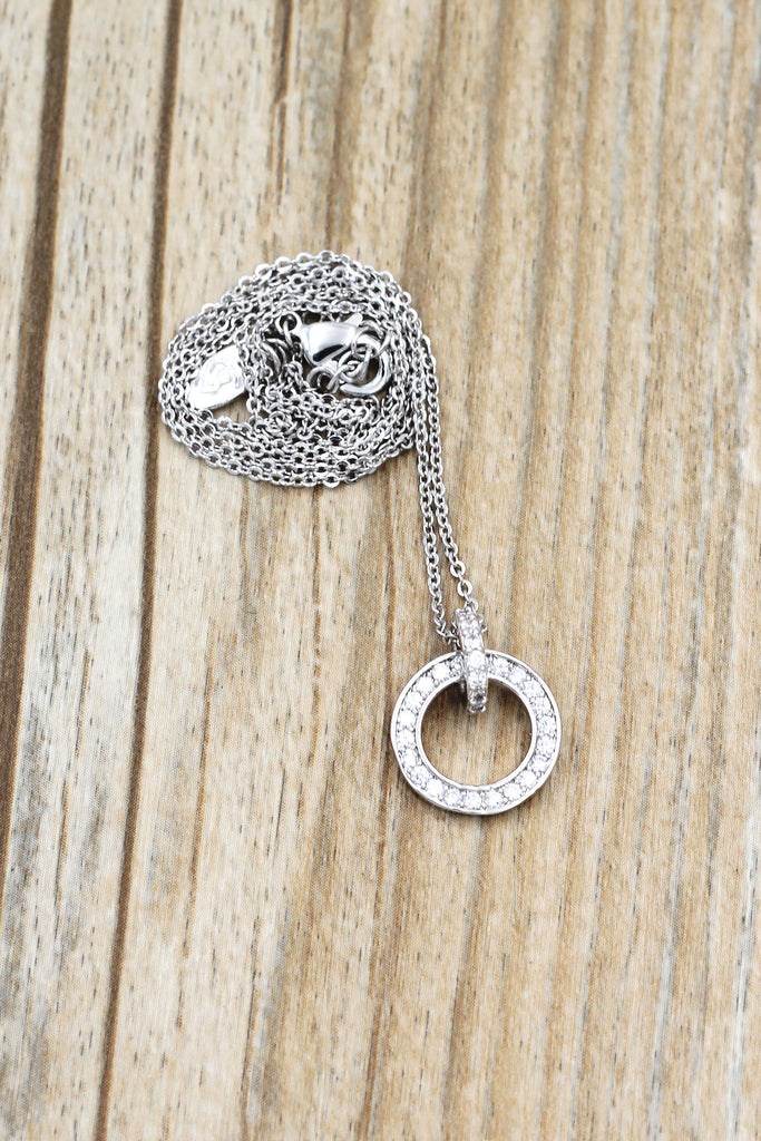 elegant small circle crystal necklace