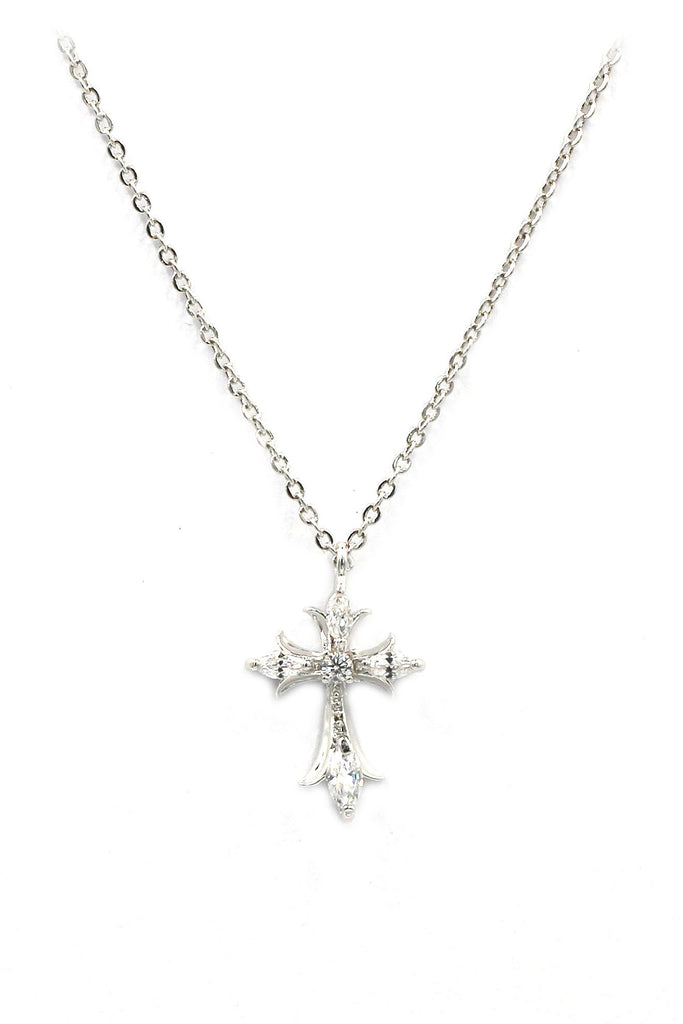 classic cross crystal earrings necklace set