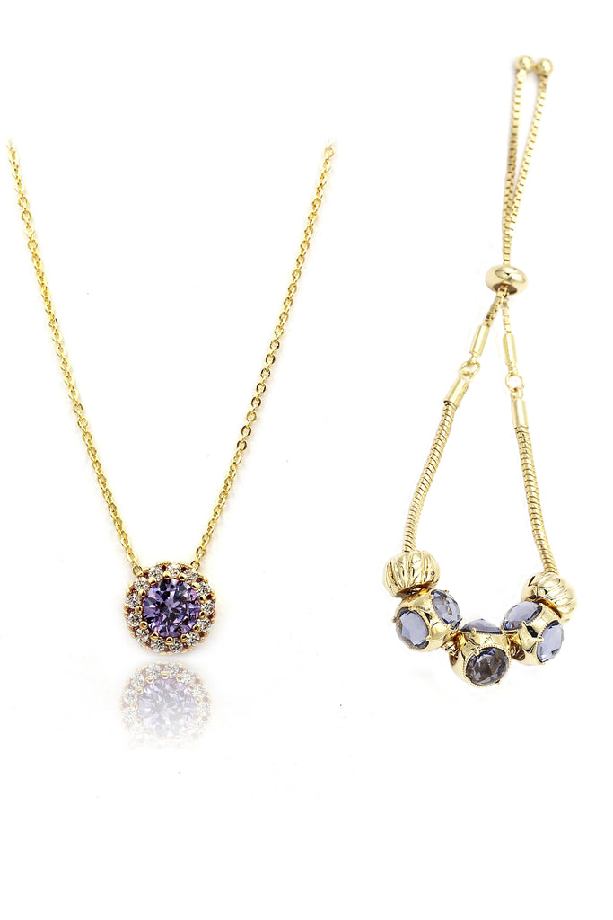 elegant crystal bracelet necklace set