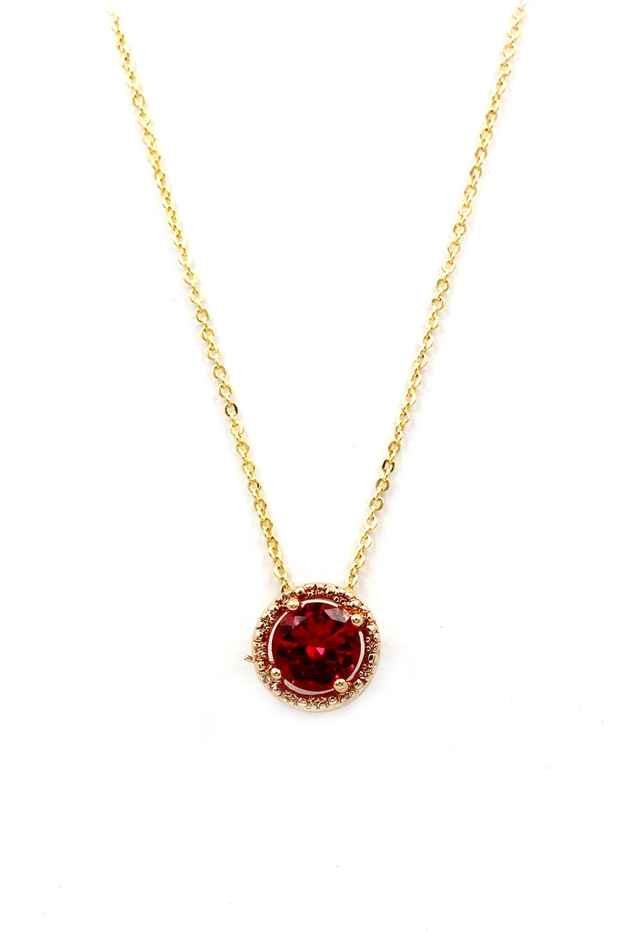 fashion gold four-claw crystal necklace