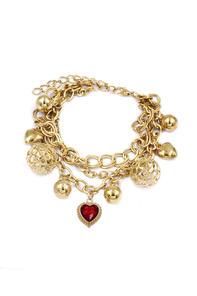 fashion love crystal pendant bracelet