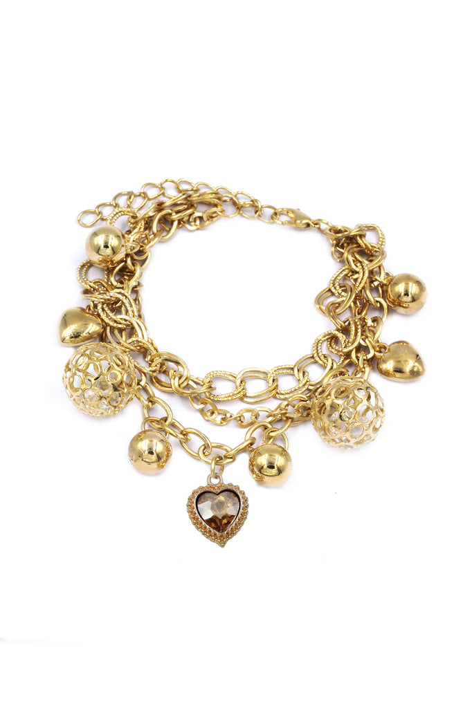 fashion love crystal pendant bracelet