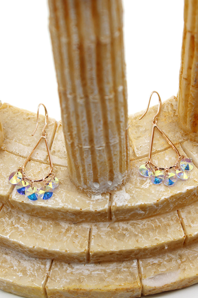 sector drop swarovski crystal earrings