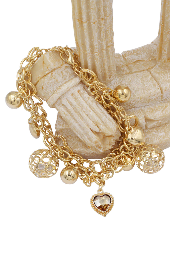 fashion love crystal pendant bracelet