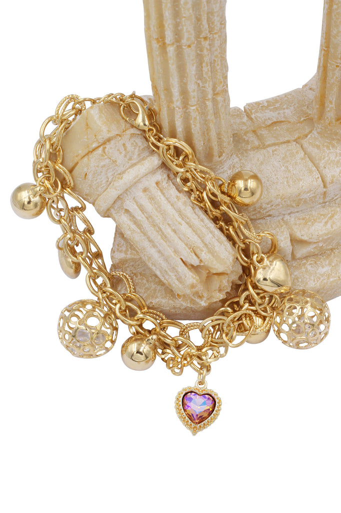 fashion love crystal pendant bracelet