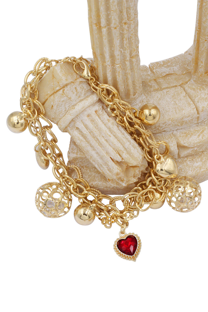 fashion love crystal pendant bracelet