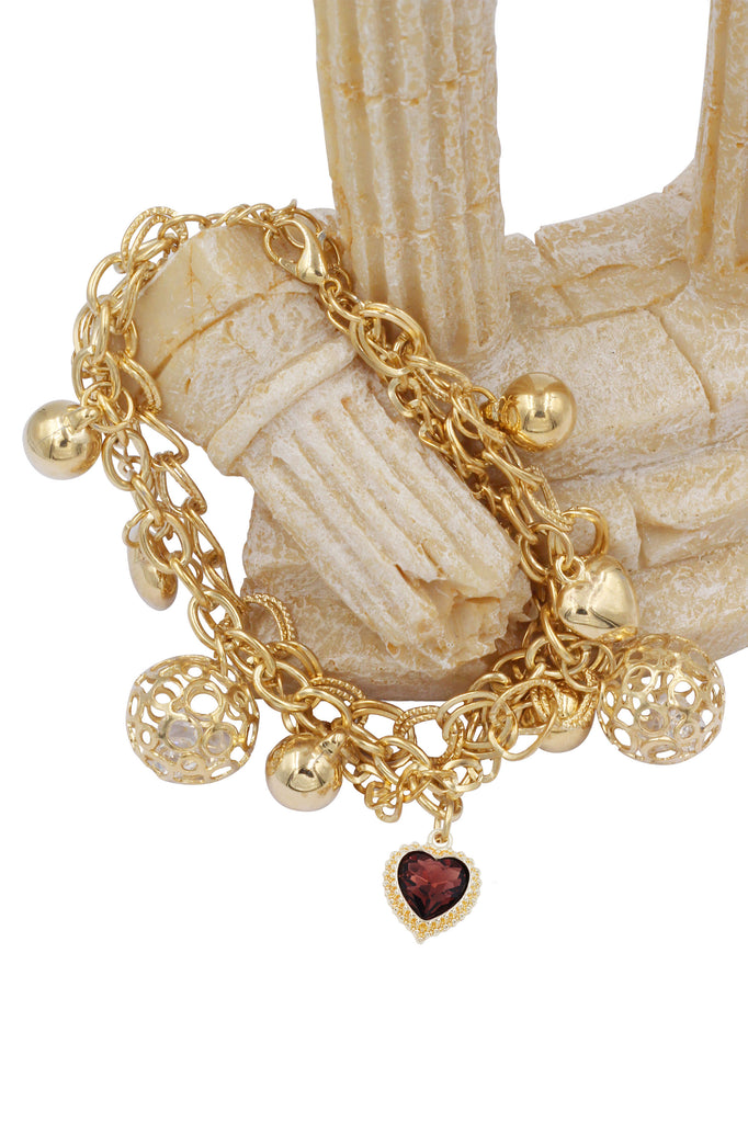 fashion love crystal pendant bracelet